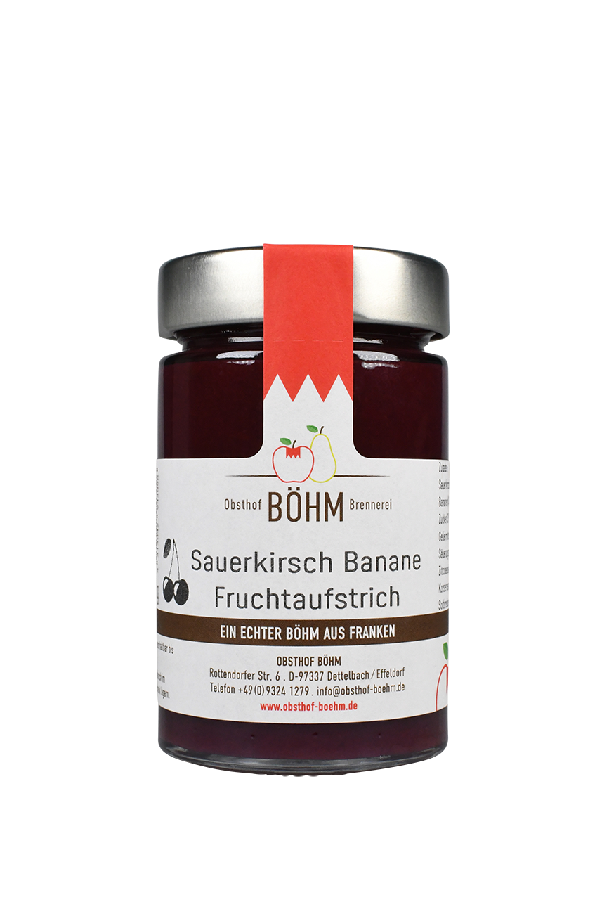 Sauerkirsch Banane Fruchtaufstrich 250 g - Obsthof Böhm