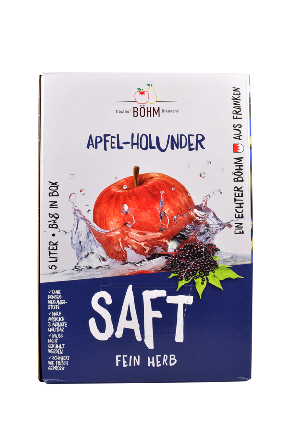 Apfel Holunder Saft 5 l, Bag in Box
